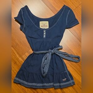 Hollister Navy Blue Top with Belt
